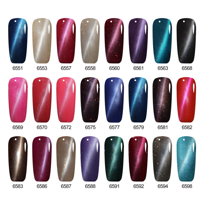 Sarness 3D Cat Eyes UV Nail Gel Shining Color Semi-permanent Manicure Colorful Cat's Eye Polish Art Magnet Varnish | Красота и
