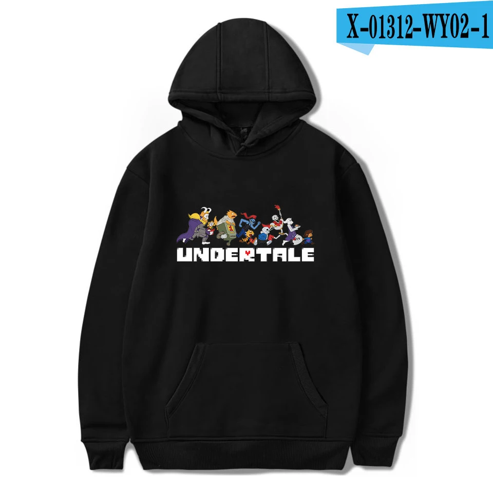 black Новая мода Undertale толстовка с капюшоном для мужчин/женщин Модный повседневный Уличная пуловер с капюшоном принт Undertale мужские s толстовки Одежда - Цвет: black