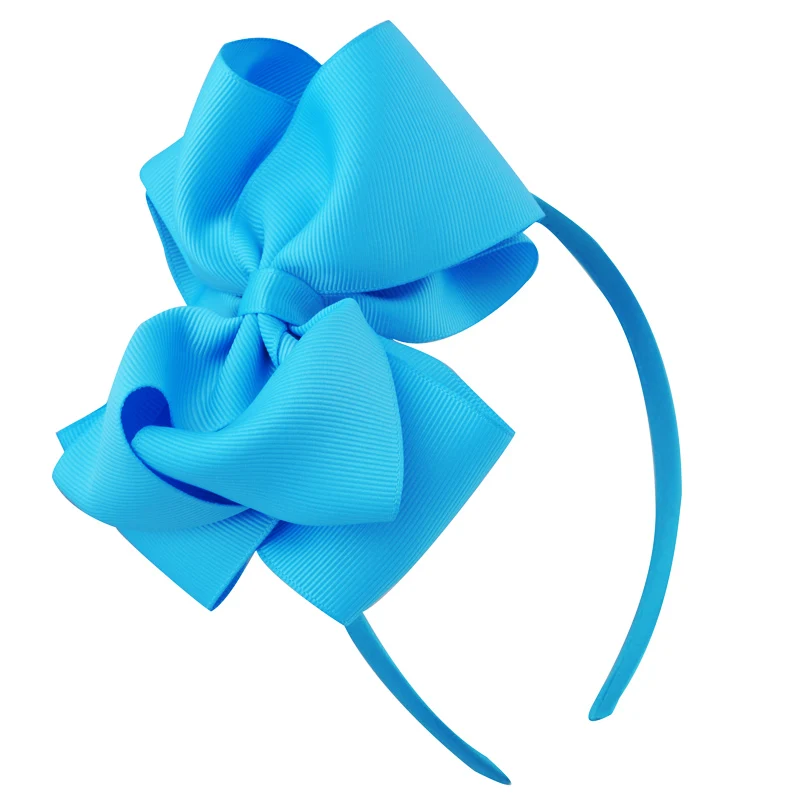 1 Pc Neon Grosgrain Ribbon Hairband Solid Color Bow Hair Band For Girl Kids Accessories | Детская одежда и обувь