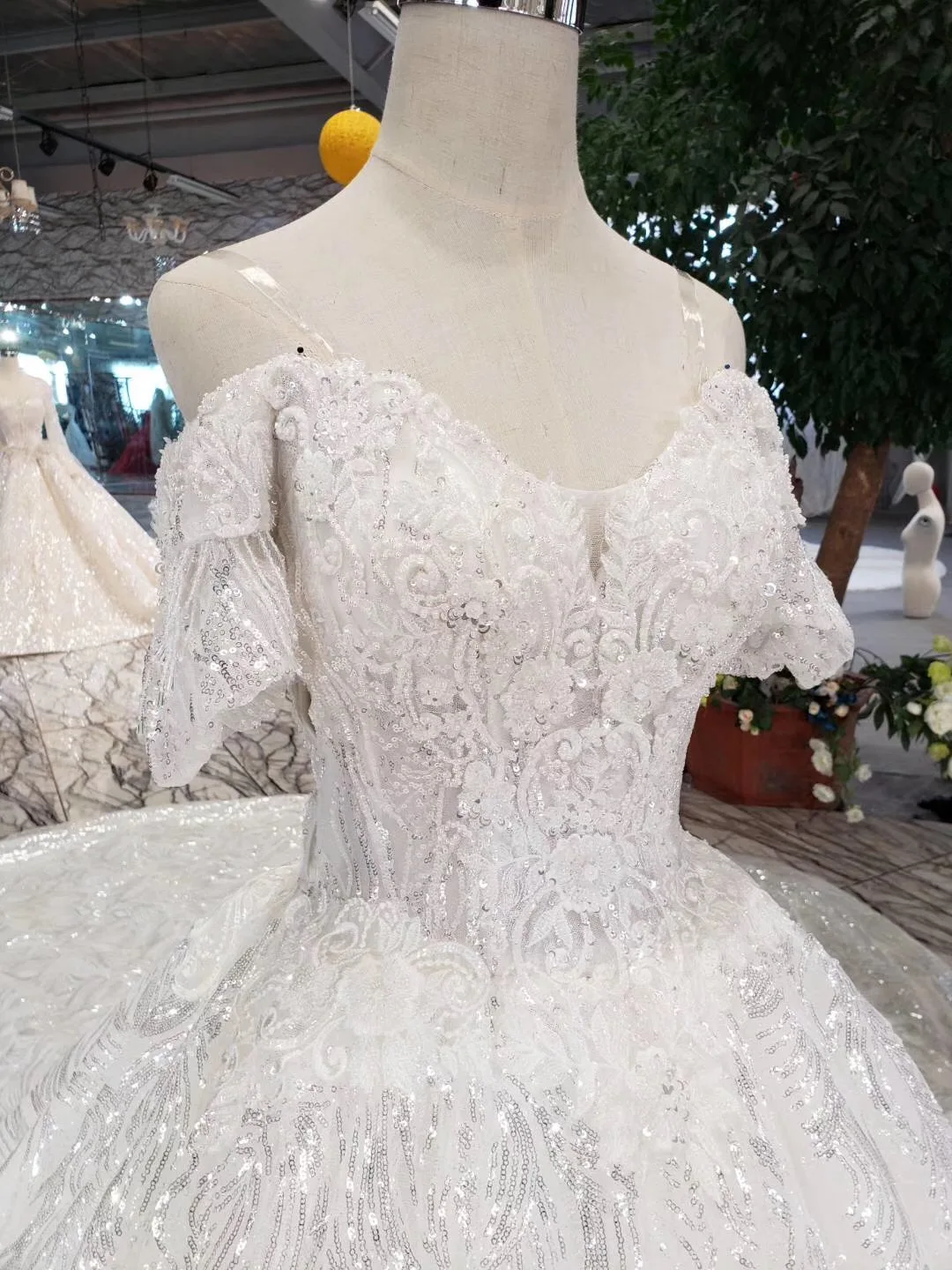 Vestido De Noiva Off The Shoulder Lace Ball Gown Bridal Wedding Dresses 2019 Sequins Embroidery Beaded Vintage Gowns | Свадьбы и