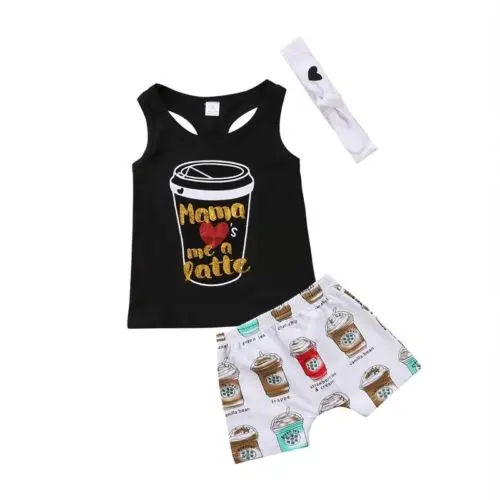 Toddler Kids Baby Boy Girls Ice Cream Outfit T-shirt Tops+Short Pants Trousers Clothes Set | Детская одежда и обувь