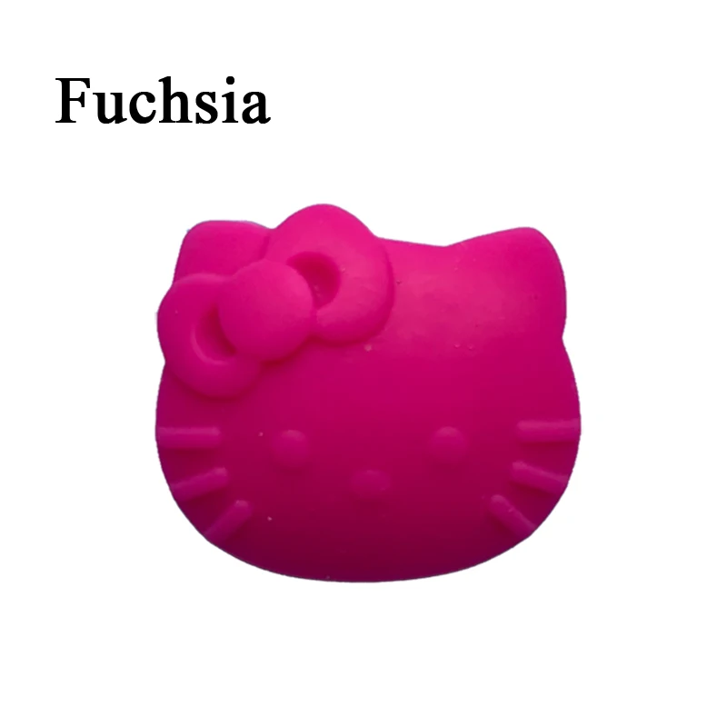 fuchsia 10 шт. мультфильм hello kitty Силиконовые Бусины, детский силиконовый Прорезыватель бусины для малышей, BPA бесплатно - Цвет: fuchsia