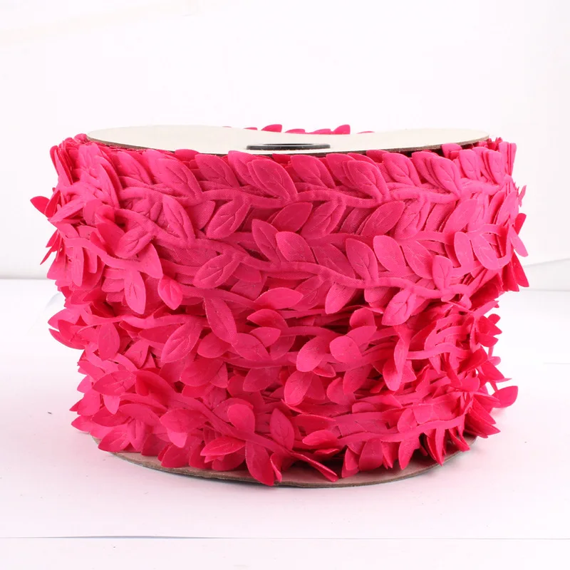 1Yd/5Yds/10Yds 10 цветов винтажный мягкий лист кружевная отделка горячая лента для продажи прессованная швейная одежда аксессуары аппликация ремесла Отделка - Цвет: Розовый