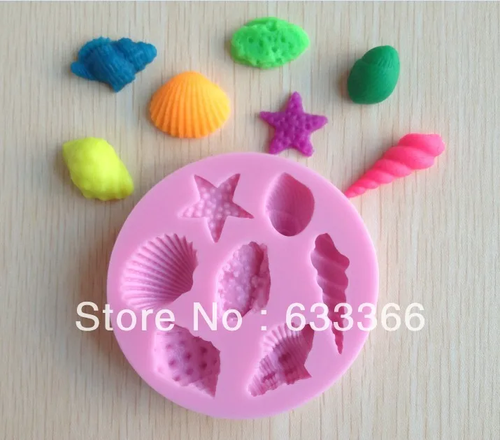 Бесплатная доставка 1 шт. морская звезда и оболочки в форме конфеты желе 3D форма