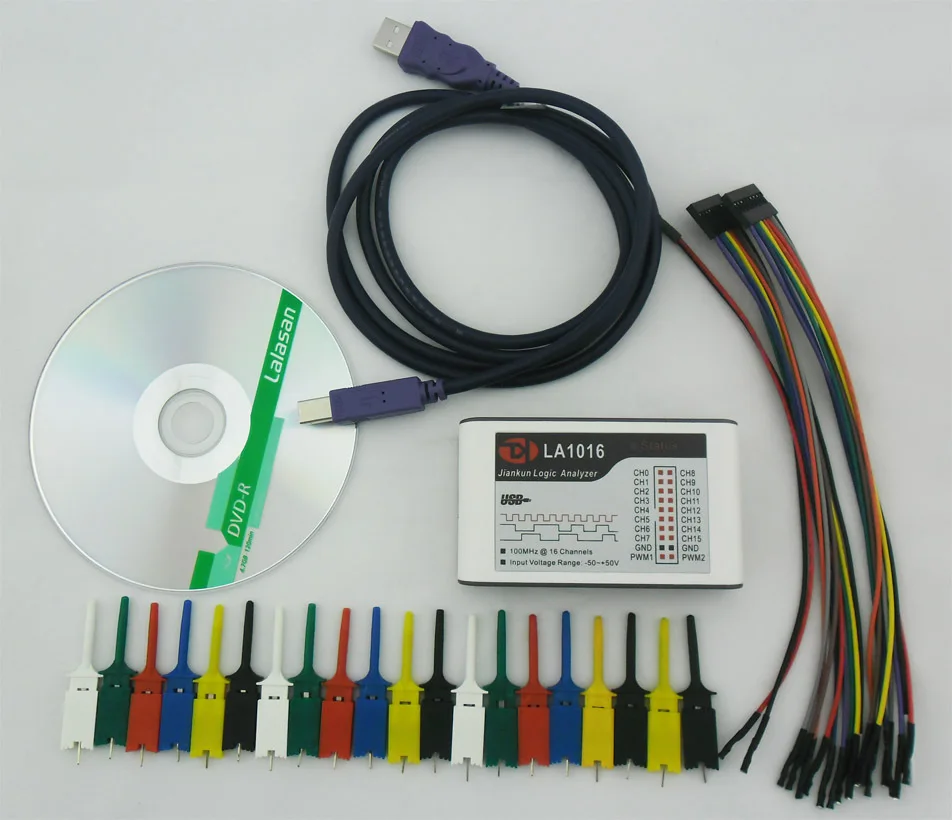 Kingst LA1016 USB логический анализатор 100M Максимальная скорость выборки 16 каналов 10B
