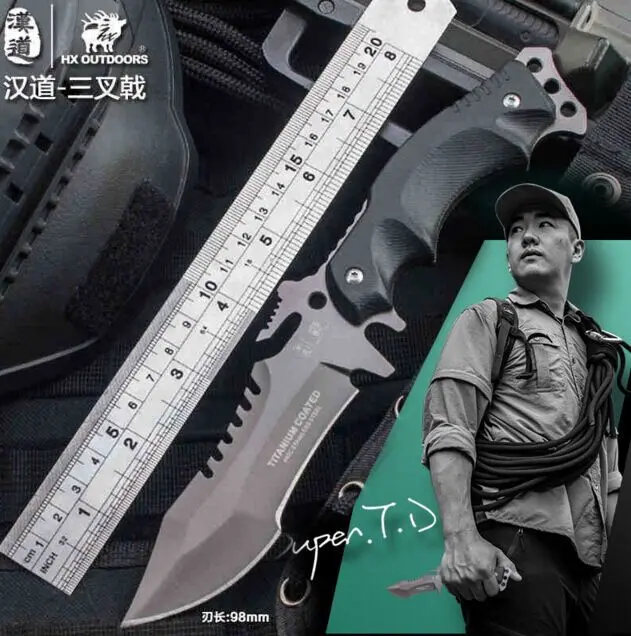 Портативный тактический нож 440C лезвие из нержавеющей стали ручка 58HRC K10 для охоты