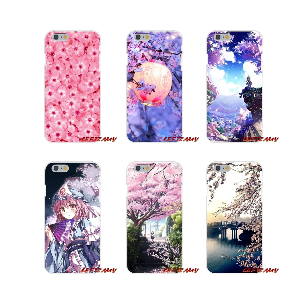 Прозрачный чехол из ТПУ с изображением японского аниме сливы вишни для девочек