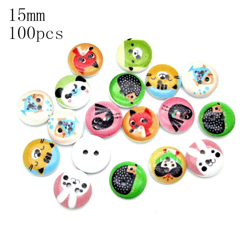 100 шт. круглые деревянные пуговицы в виде животных 15 мм|wooden buttons|buttons for clothesbuttons buttons