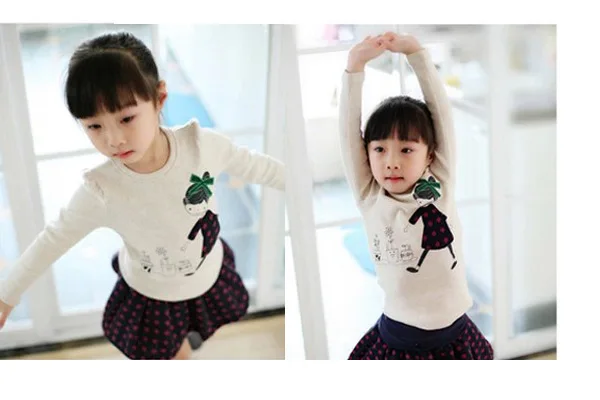 Оптовая продажа хлопковая рубашка с длинными рукавами для маленьких девочек