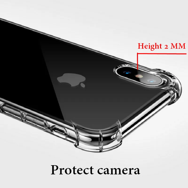 Чехол для iPhone 6 6S 7 8 X Защитные чехлы Plus прозрачный мягкий силиконовый защитный