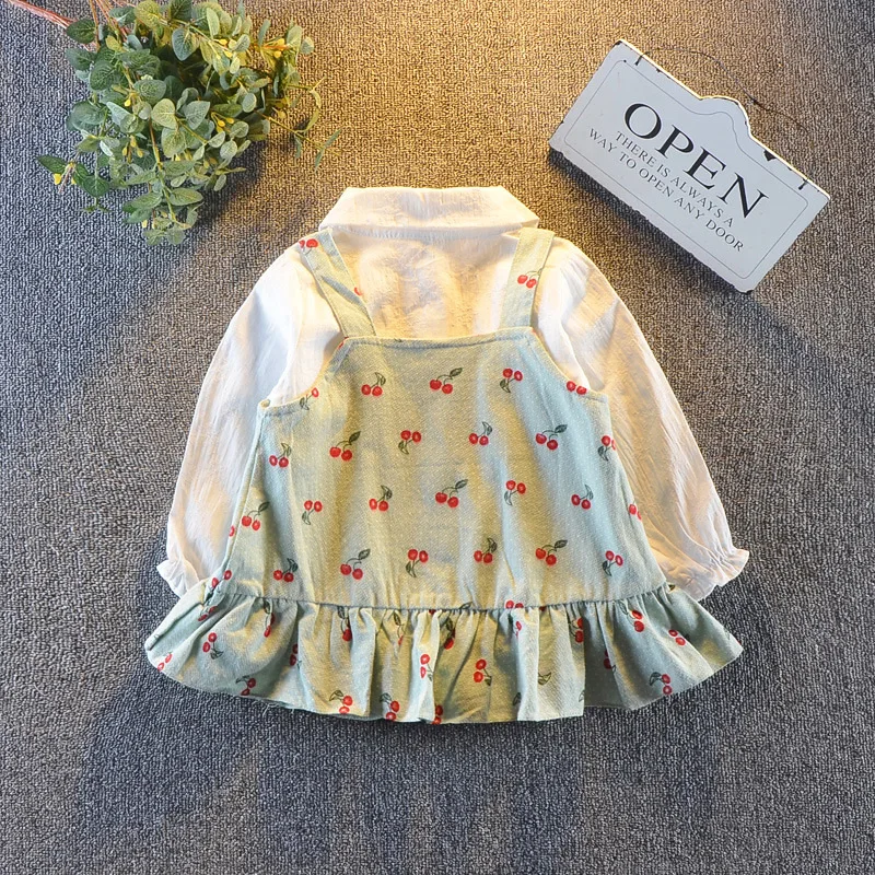 BibiCola/для маленьких девочек комплект с платьем Длинные рукава футболки + платье