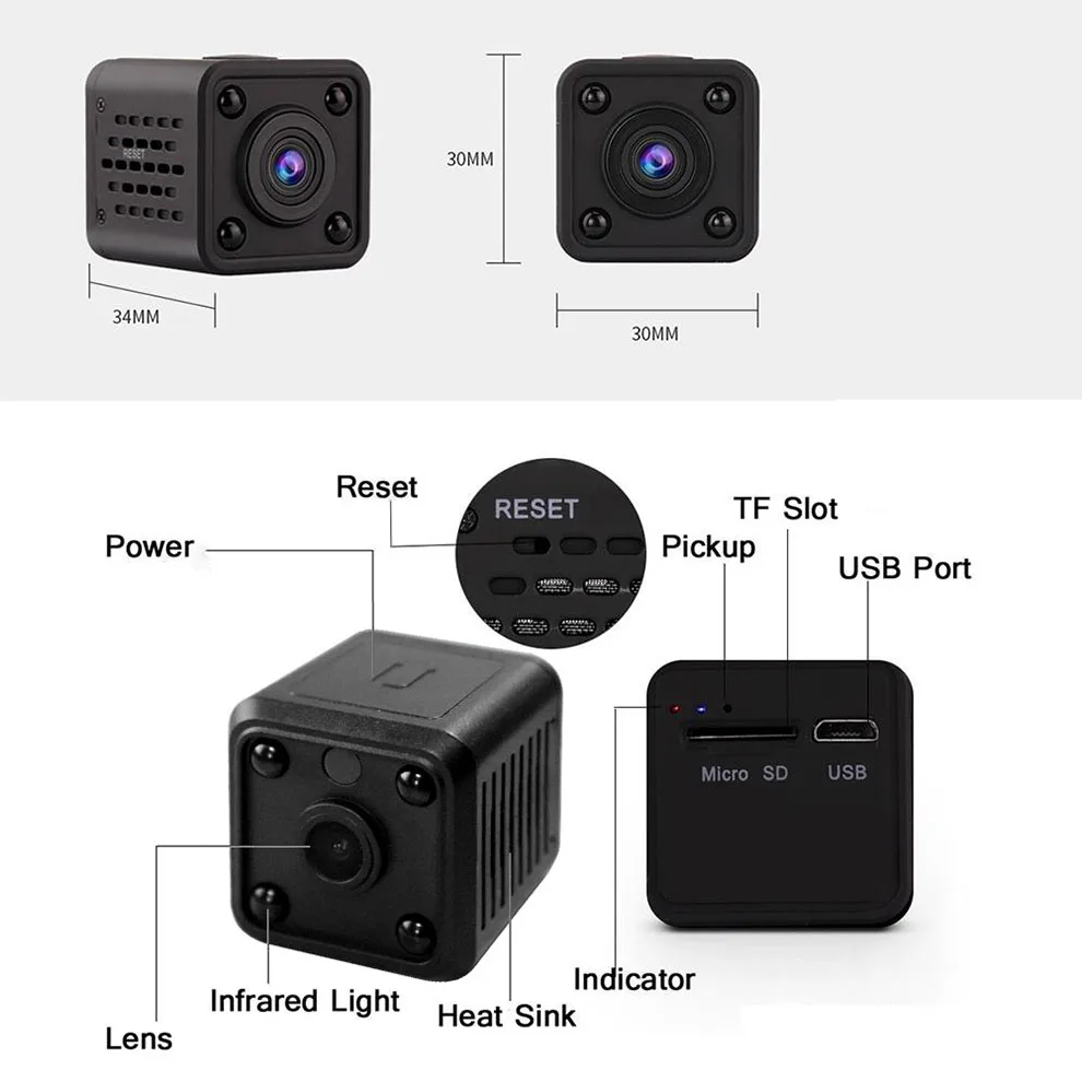 Wi-Fi HD мини-камера беспроводная 1080 P Мини Скрытая камера няня камера для внутреннего видео DV Спорт рекордер движения видения младенца/видеоняня