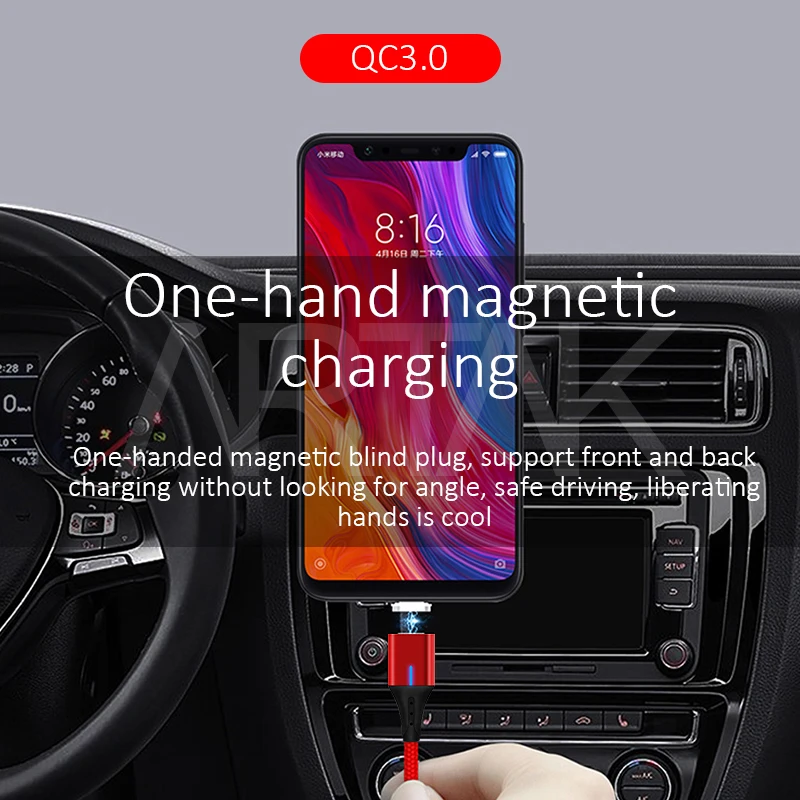 Usb type C/IOS/Micro USB 3 в 1 Магнитный кабель type-C USB-C быстрое зарядное устройство