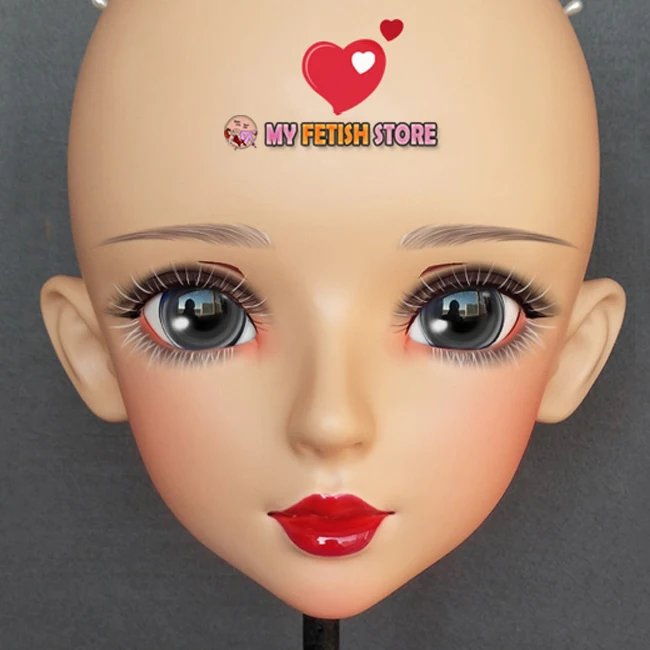 (Shi 02) Женская милая девочка каучуковая полуголовая Kigurumi BJD маска для косплея