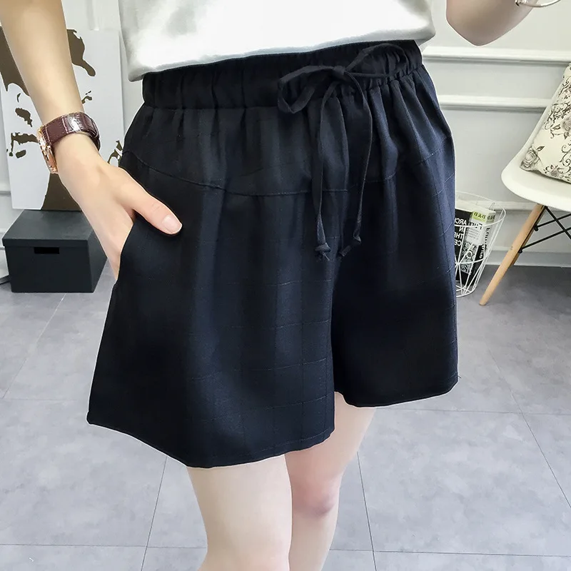 Для женщин летние свободные пляжные хлопковые и льняные шорты новинка 2017 года