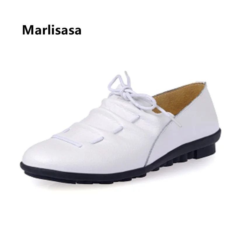 Женские кожаные туфли Marlisasa модные летние Нескользящие на плоской подошве F2125 |