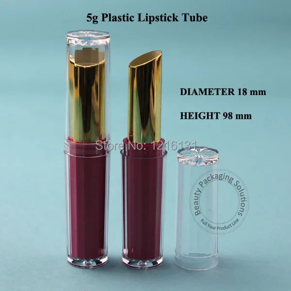 100 шт./лот оптовая продажа фотопластиковая пустая туба для УФ помады розовый