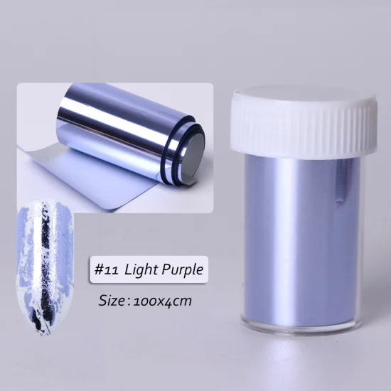 Light Purple Полный Красота матовый золотой серебряный ноготь Фольга HoloTransfer наклейки Звездное польский надписи Маникюр Nail Art украшения 4*100 см CH996-1 - Цвет: Light Purple