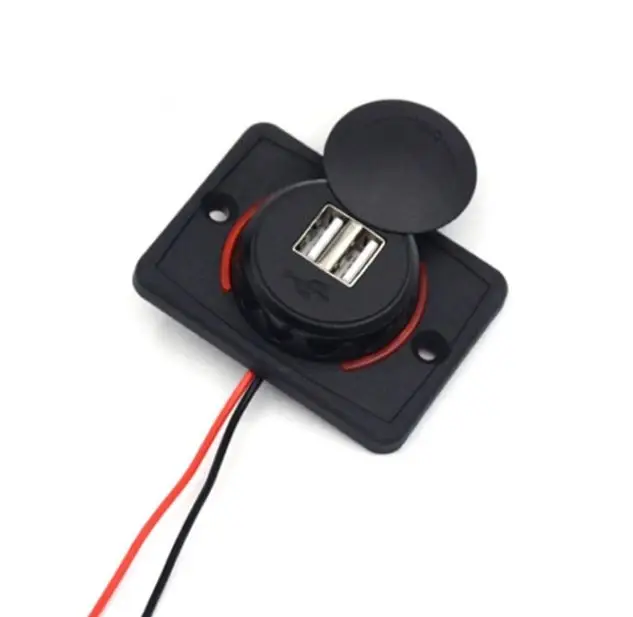 Красный Легко установить двойной USB зарядное устройство розетка мощность выход Водонепроницаемый морской 4.8A светодиодный свет для 12 В/24 В Автомобиль RV лодка мотоцикл мобильный - Название цвета: Красный