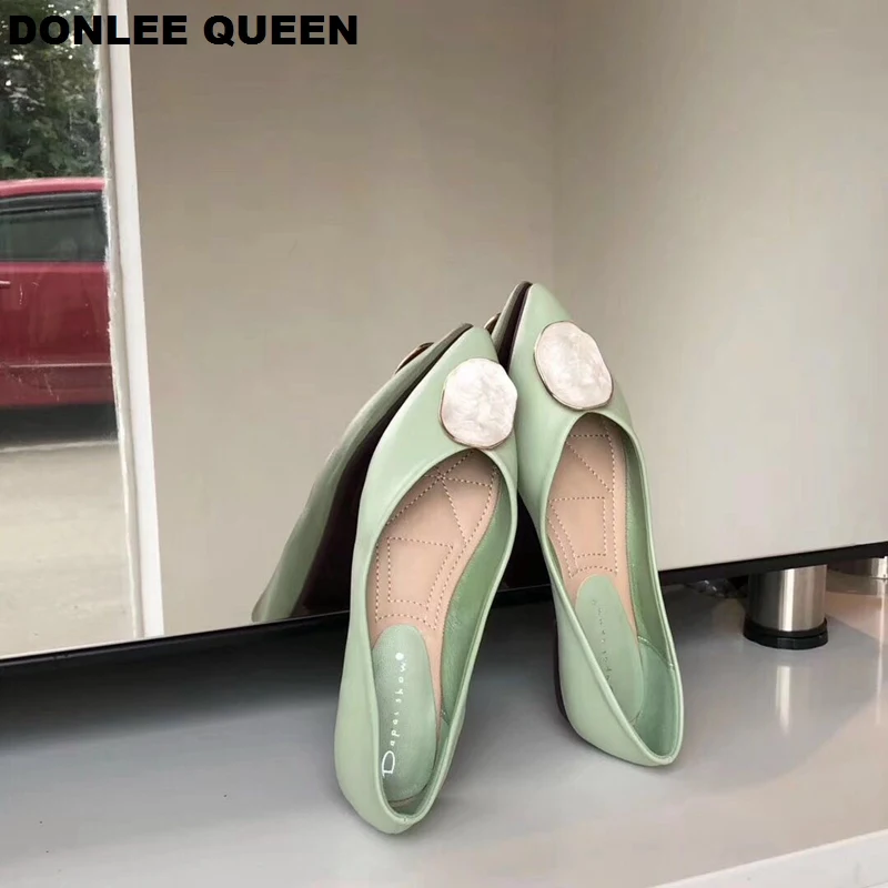 DONLEE QUEEN/2019 брендовые Летние балетки на плоской подошве женские с острым носком