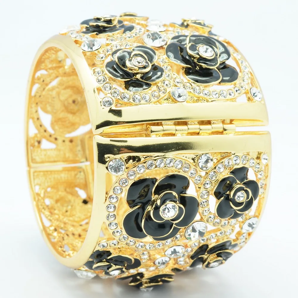 Высокое качество Австрийскими кристаллами Rhinestone эмаль Для женщин розы Большой