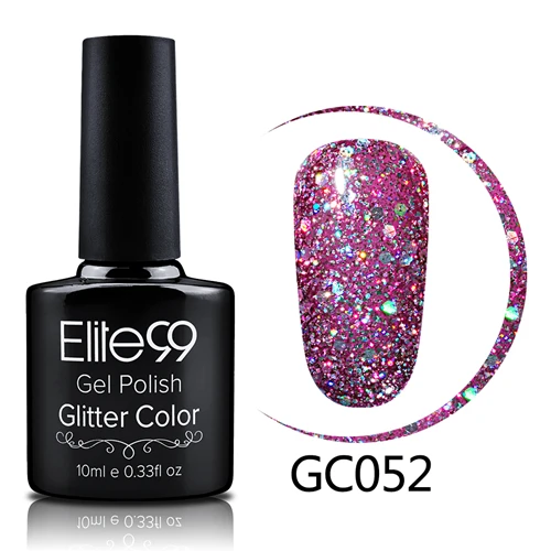 GC052 Elite99, 10 мл, блестящий гель для ногтей с блестками, лак для ногтей, легко отмачивается, Алмазный Гель-лак для ногтей, нужен, машина, стабильная основа, верхнее покрытие, лак для ногтей - Цвет: GC052