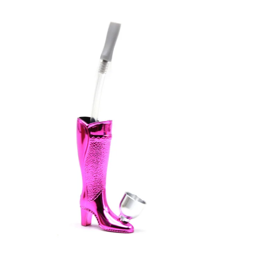1PC Creative Long Boots Smoking Pipe With PCV Tube Plastic Cigarette Holder Metal Filter Bowl Tobacco Herb Accessories | Дом и сад