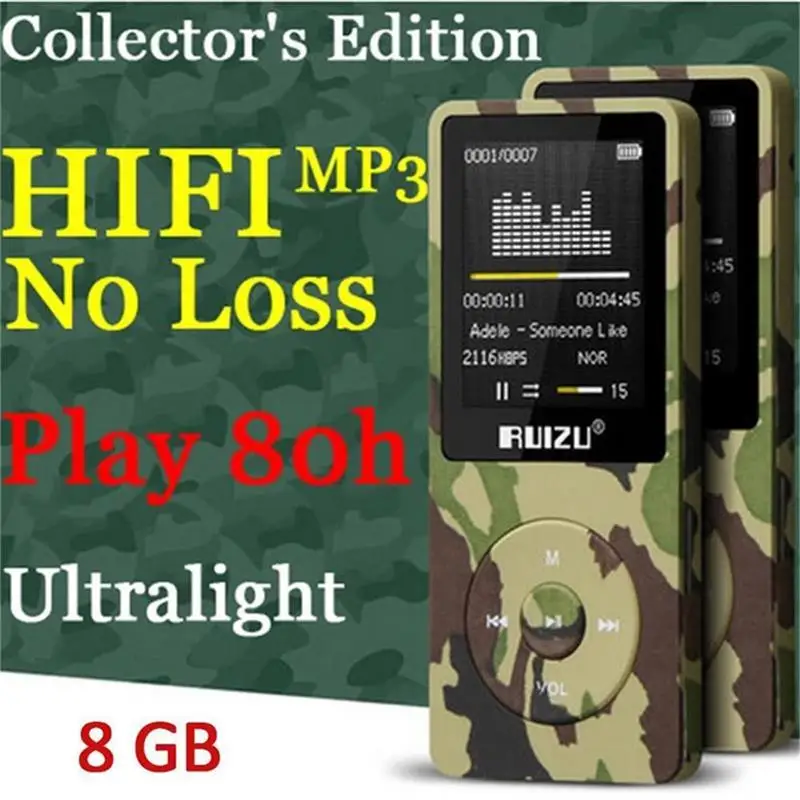 Новинка 2021 оригинальный MP3 плеер RUIZU X02 Hi Fi 4 Гб спортивный с 1 8 дюймовым TFT экраном