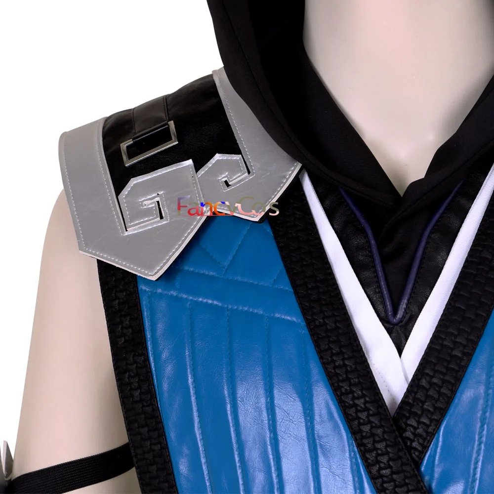 Игра Mortal Kombat 11 полный Скорпион человек Ханзо хасаси кожа синий костюм косплей Хэллоуин костюм для взрослых на заказ Аниме