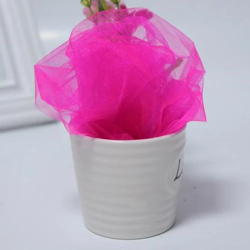 Deep Pink 48 см 10 м Mariage пряжа Тюль рулон прозрачной органзы ткань день рождения, мероприятие, вечеринка принадлежности для украшения свадьбы Baby Shower - Цвет: Deep Pink
