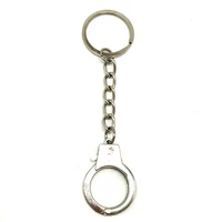 12cm long fashion creative men metal handcuffs shape chain keychain keyring key ring jewelry gift keyfob