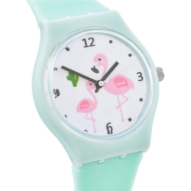 Женские часы кошелек LASPERAL модные фламинго Резиновые наручные с силиконовым