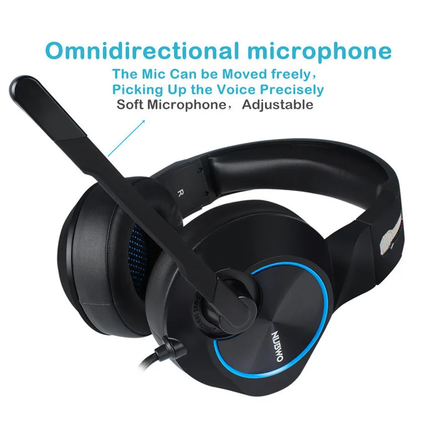 NUBWO N11 PC Gamer игровая гарнитура Casque 7,1 канальный звук проводные USB наушники с микрофоном Регулятор громкости светодиодный для компьютера