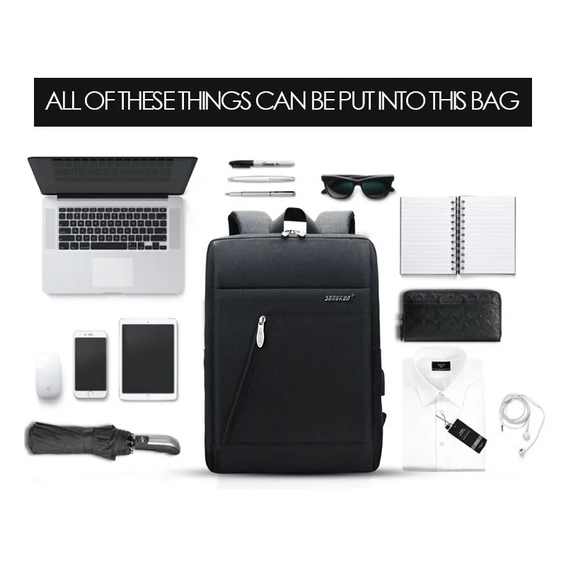 

SongKun New Anti-Theft Large Capacity Backpack Men Business USB Change Laptop Backpacks For Teenage Girls Casual School Bags