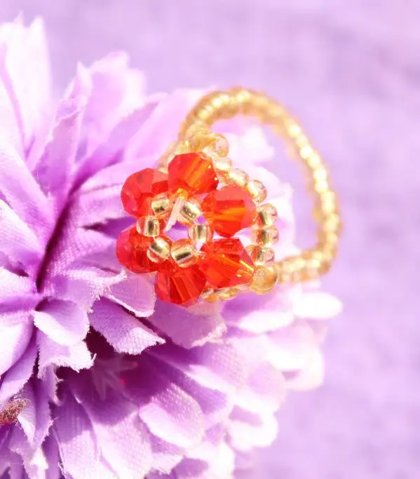 OMH оптовая продажа Буле красная красивая бижутерия ручной работы кристалл кольцо