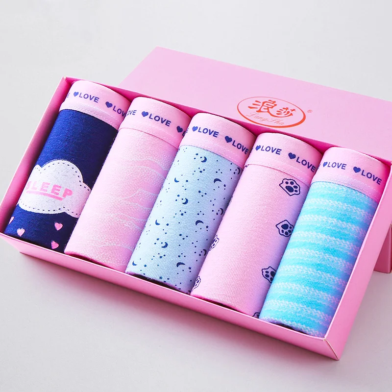 LANGSHA/трусики из 5 предметов Хлопковые пикантные женские трусики Мягкое милое
