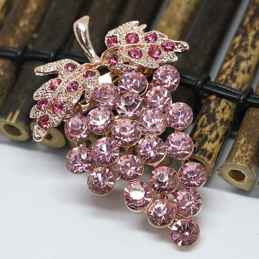 Лидер продаж оптовая цена милый Многоцветный Кристалл Rhinestone Фрукты Виноград