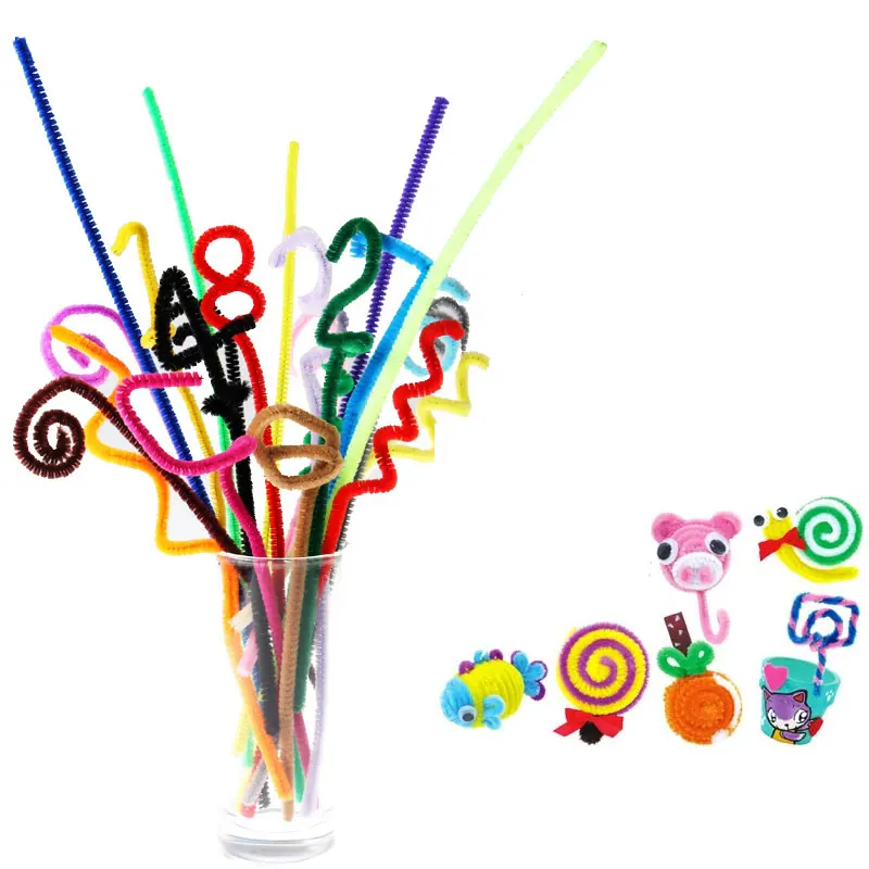 200pcs kids crafted DIY rainbow stick Colors Stems Plush Kindergarden Education Toys Handmade Craft Creativity Devoloping toy  Игрушки