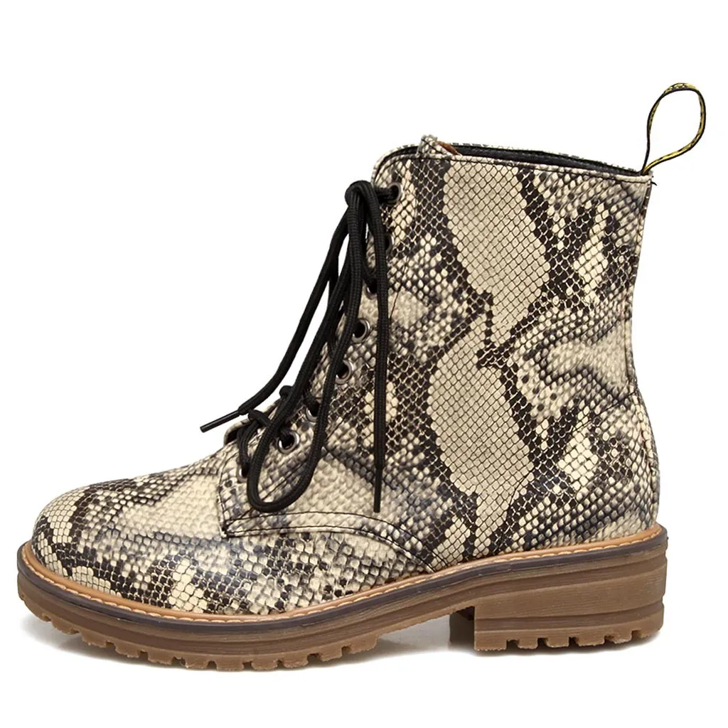 Модные ботильоны Зимние Snakeline женские ботинки Рабочая обувь женская на плоской