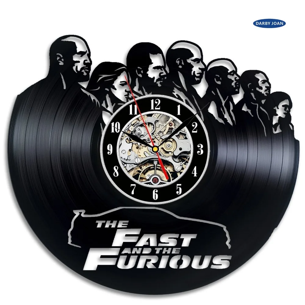 Настенные часы The Fate of the Furious с виниловой пластиной настенное искусство домашний