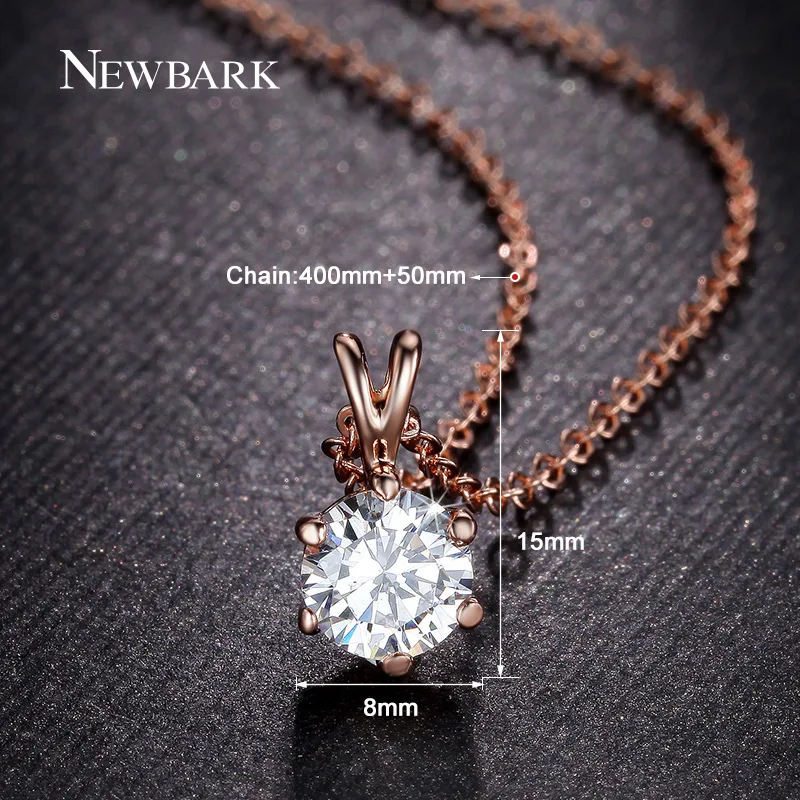 Newbark 8 мм CZ подвеска Цепочки и ожерелья сердца стрелы Solitaire Циркония Камень зубец