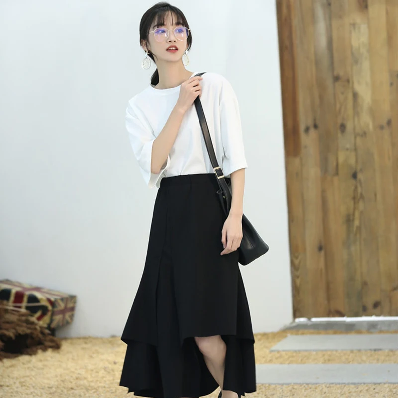 Юбки женские модные 2019 Женская юбка одежда до середины икры Длина кофта с
