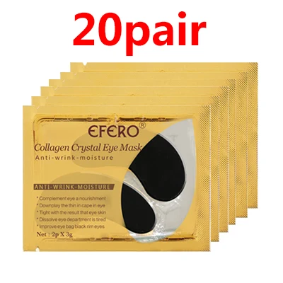 Collagen Crystal Eye Mask 60pcs Anti Wrinkle Remove Eye Bags Dark Circles Sleep Masks Green Gel Eye Patches Skin Care - Цвет: 20Pair Style 20