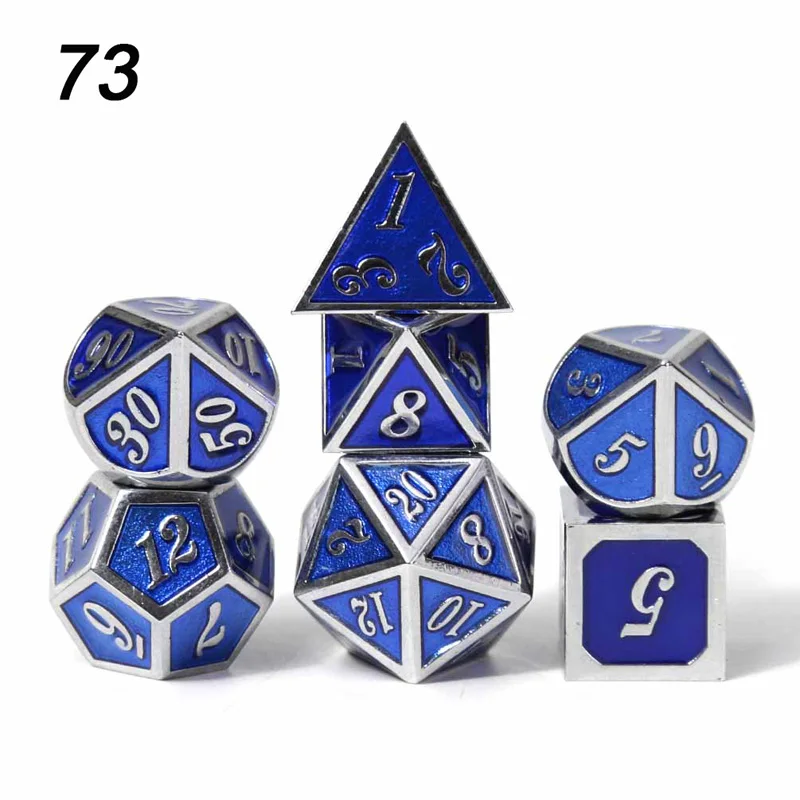 Chengshuo игральные кости DND Металл РГП набор многогранных подземелья и дракон d20 10 8 зеленые настольные игры цинковый сплав зеленый цифровой рисунок кости - Цвет: 73