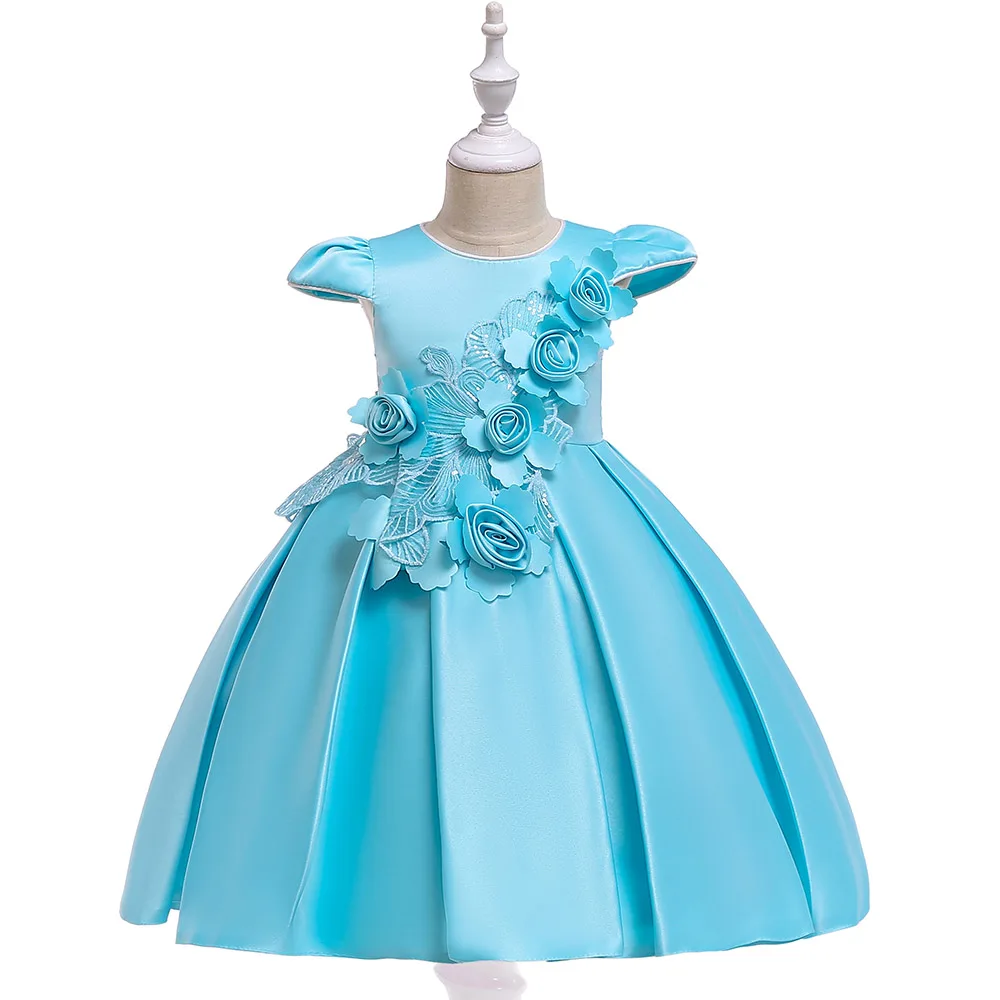 Retail Flower Girl Floral Dress For New Year Children Girls Sequined Princess Formal Party L5070 | Детская одежда и обувь