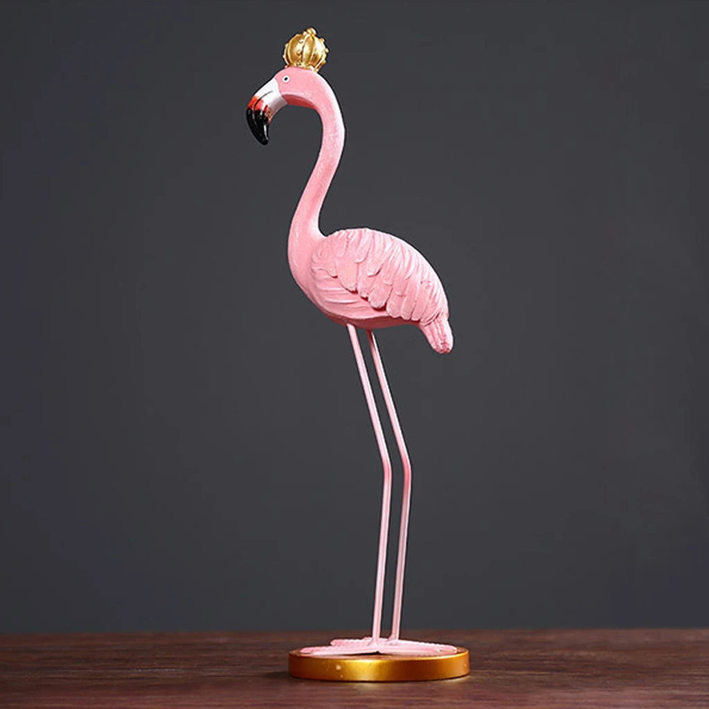 

2pcs Set Romantic Flamingo with Crown for Wedding Party Table Decoration