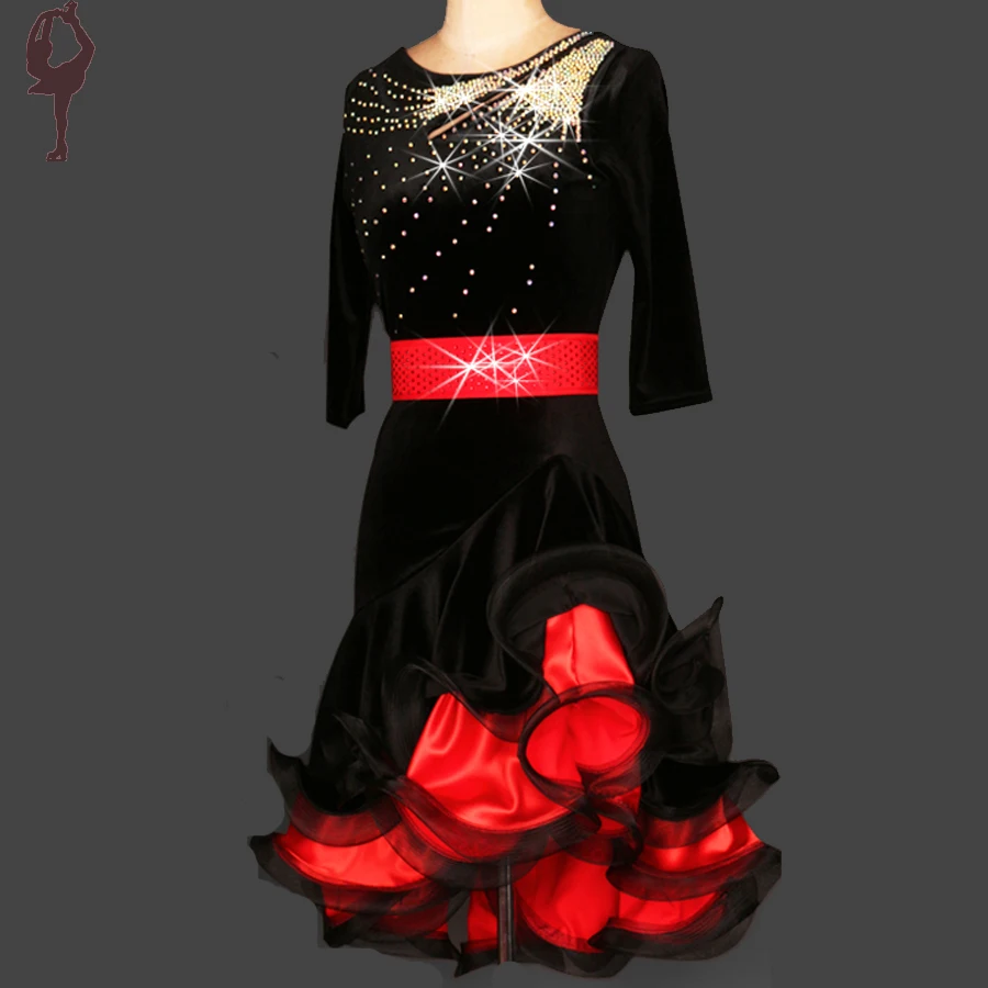 

2019 Latin Dance Dress Women/Girls Ballroom Dance Skirts Lady/Children Latin Ballroom Dancing Dresses Vestido De Baile Latino