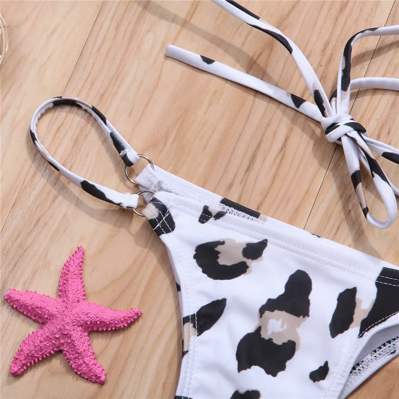 Новинка 2018 сексуальный леопардовый купальник с низкой талией Женский бандажный