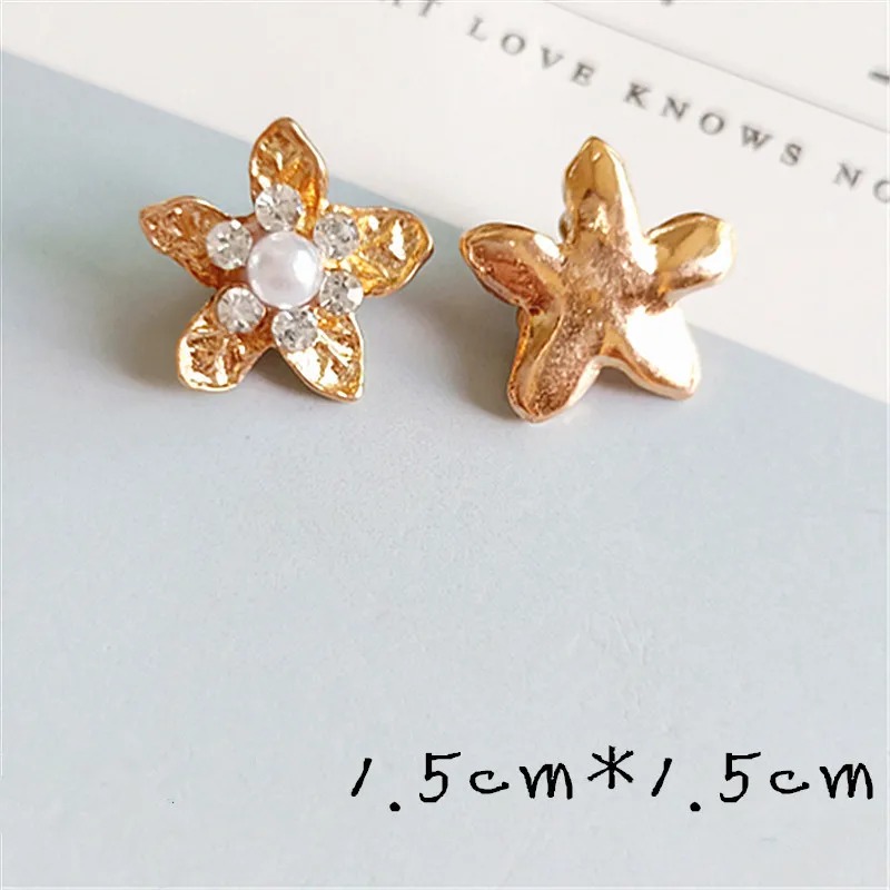 5 шт./лот пуговицы из сплава с золотым жемчугом и стразами украшения серьги чокер