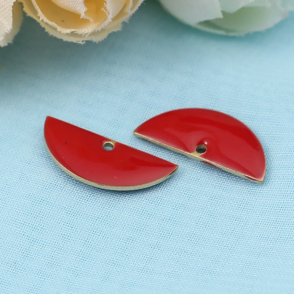 DoreenBeads модные медные эмалированные пайетки подвески полукруглые латунные